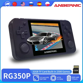 Anbernic-RG350P 휴대용 게임 콘솔, 3.5 IPS 스크린 2500 레트로 게임 PS1 HDMI 호환 미니 포켓 HD TV 게임 플레이어 소년 선물