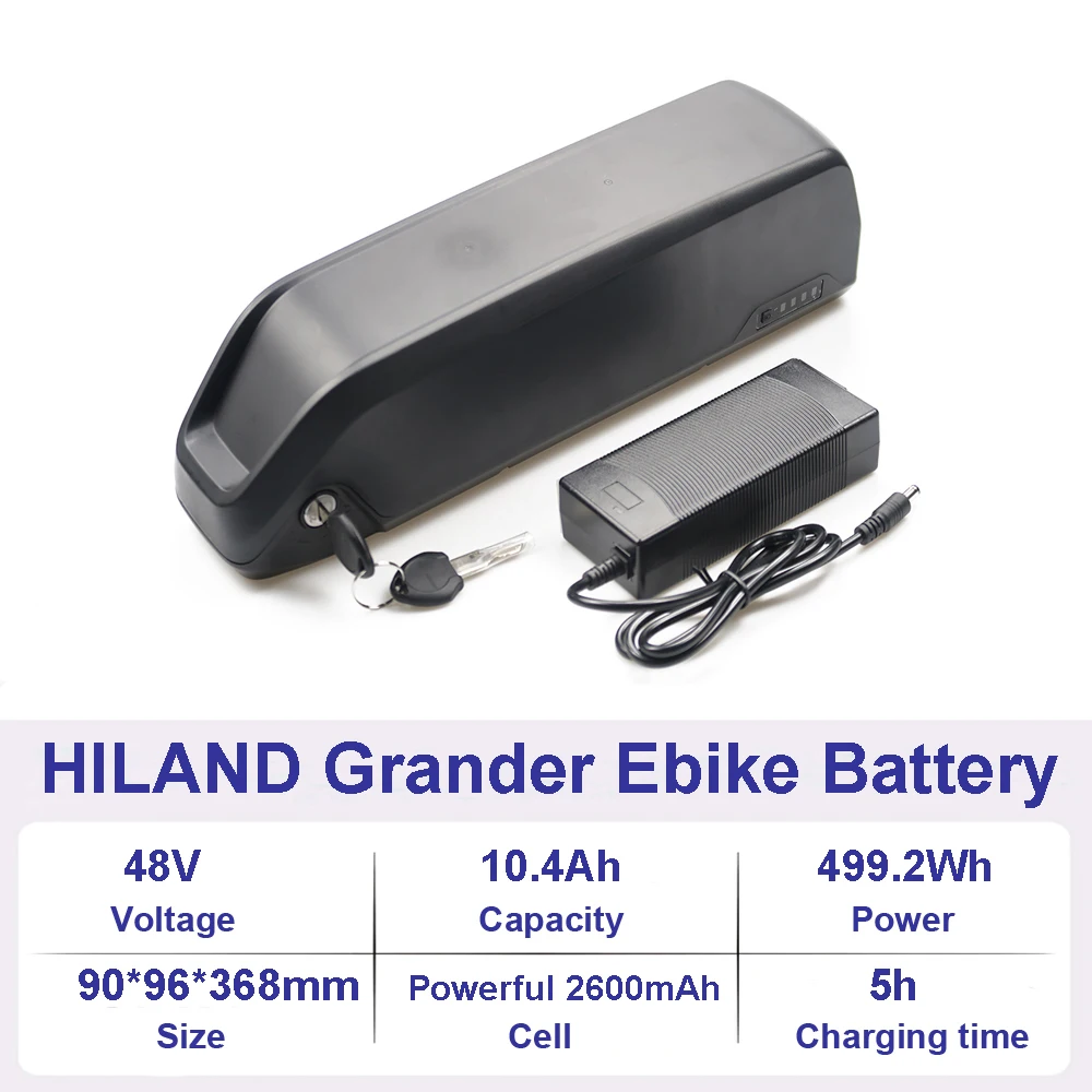 Hiland-Rockshark-電動自転車バッテリー,36v,48v,7.8ah,10.4ah,monarch