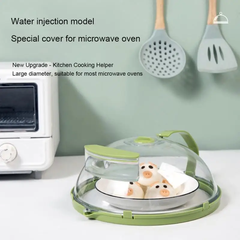 Microwave Splatter Cover Clear Microwave Cover for Food with Water Steamer and Handle 10 Inch Plate Covers Kitchen Gadgets