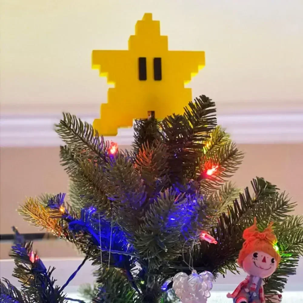 Cartoon Large Starfish Shape Pendant Xmas Super Marios Bros Star Christmas Tree Home Party Decoration Gifts