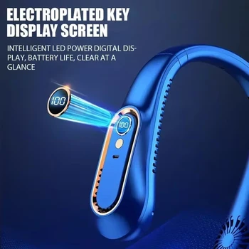 Hanging neck style leafless portable USB charging air cooler comes with 5-speed adjustment and LED display 1