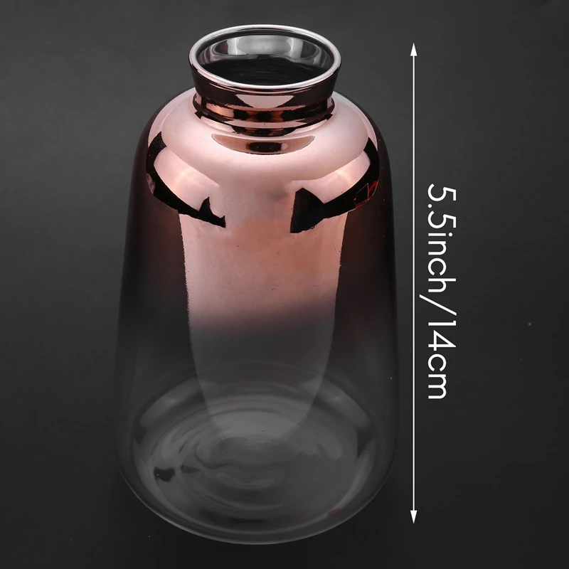 Hot Sale Glass Vase Nordic Electroplated Gold Vase Glass Flower Vases for Home Decor Dried Flower Bottle Bar Decoration 6