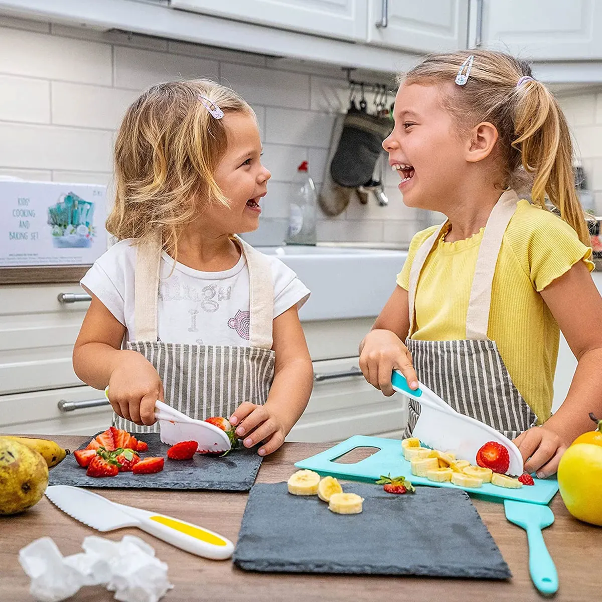 Ensemble de couteaux de cuisine en plastique réutilisables pour enfants,  couteau à fruits sûr pour tout-petits, jouet sûr pour couper les fruits  froissés, cuisine opaque - AliExpress