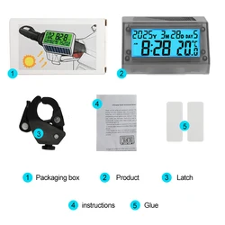 Solar - Powered Handlebar Clock with Backlit Display - Waterproof Motorcycle Accessory (Blue with stand)