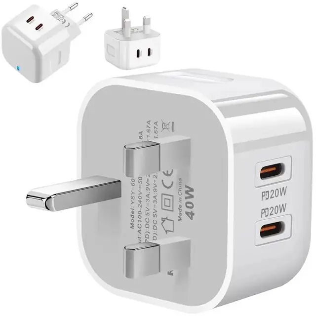 Chargeur mural double USB C Type C PD 40 W