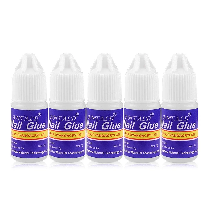5pcs 3g Fast drying nail art glue tips glitter UV acrylic rhinestones decorations nail glue false tip multipurpose manicure tool nail glue