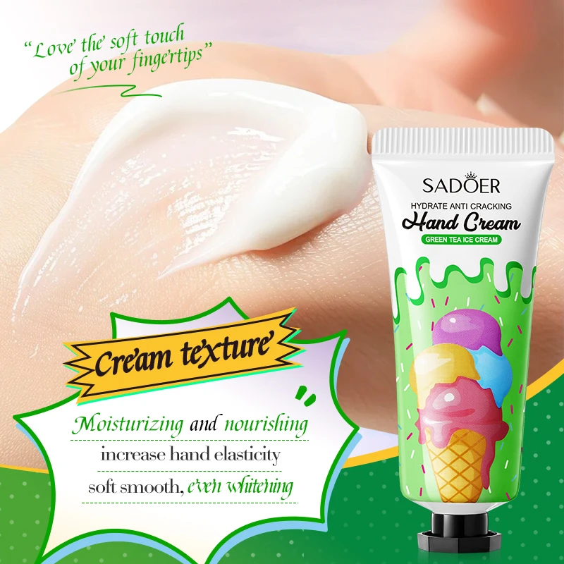 20g SADOER Sakura Green Tea Hand Cream Moisturizing Nourishing Brightening Hydrating Hand Creams Hands Travel Size Skin Care