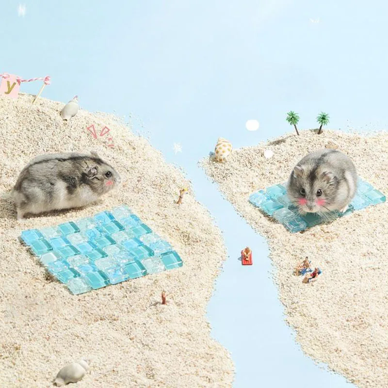 Kleine Pet Sommer Cooling Pad Kühlen Matte Harz Kühler Betten für Chinchilla Guinea Schwein Hamster Zubehör Hohe Qualität – Detail 17