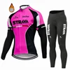 2024 STRAVA Bike Jersey Set Cycling Men Winter Bicycle Clothing Long Sleeve Cycling Jersey Man Road Bikes Bib Shorts Bycicle 4