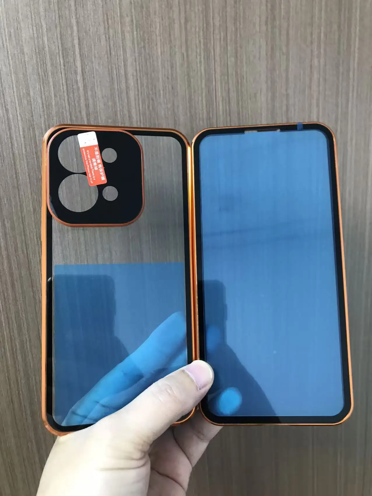 360-Degree Magnetic Protection Case with Clear Back Glass Screen