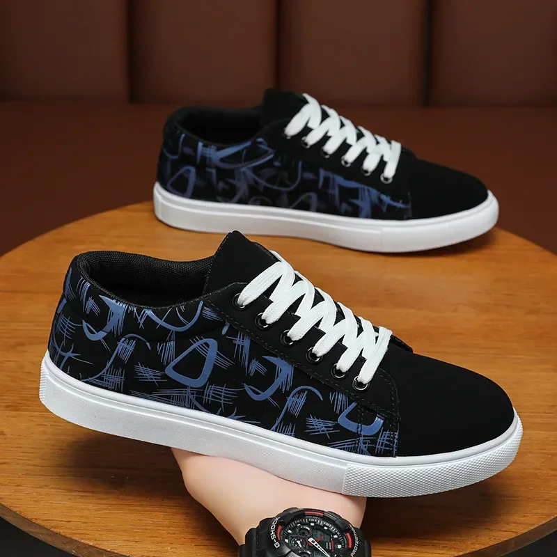 Fashion Men Vulcanized New Platform Canvas Shoes for Men Summer Graffiti Men's Sneakers Casual Male Athletic Shoes 3