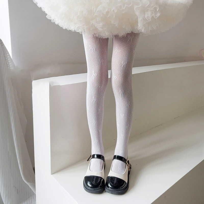 Spring Summer Thin Tights Leggings Socks Hollowed Breathable Mesh Lace Pantyhose Princess Long Socks for Kids Girls Baby