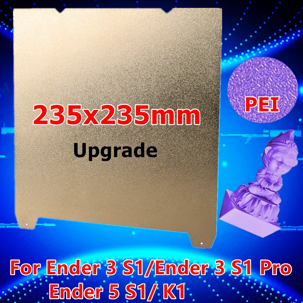 Double Side Pei Spring Steel Sheet Placa de Construção Magnética 235×235 mm Cama Aquecida Impressora 3d Ender s1 s1 Pro Ender s1 k1