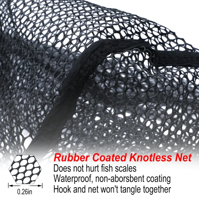 Sougayilang Fishing Tool Net Fishing tackle 70cm 95cm 115cm Portable Retractable Folding Fishing Net for Bass Carp Trout Fishing 4