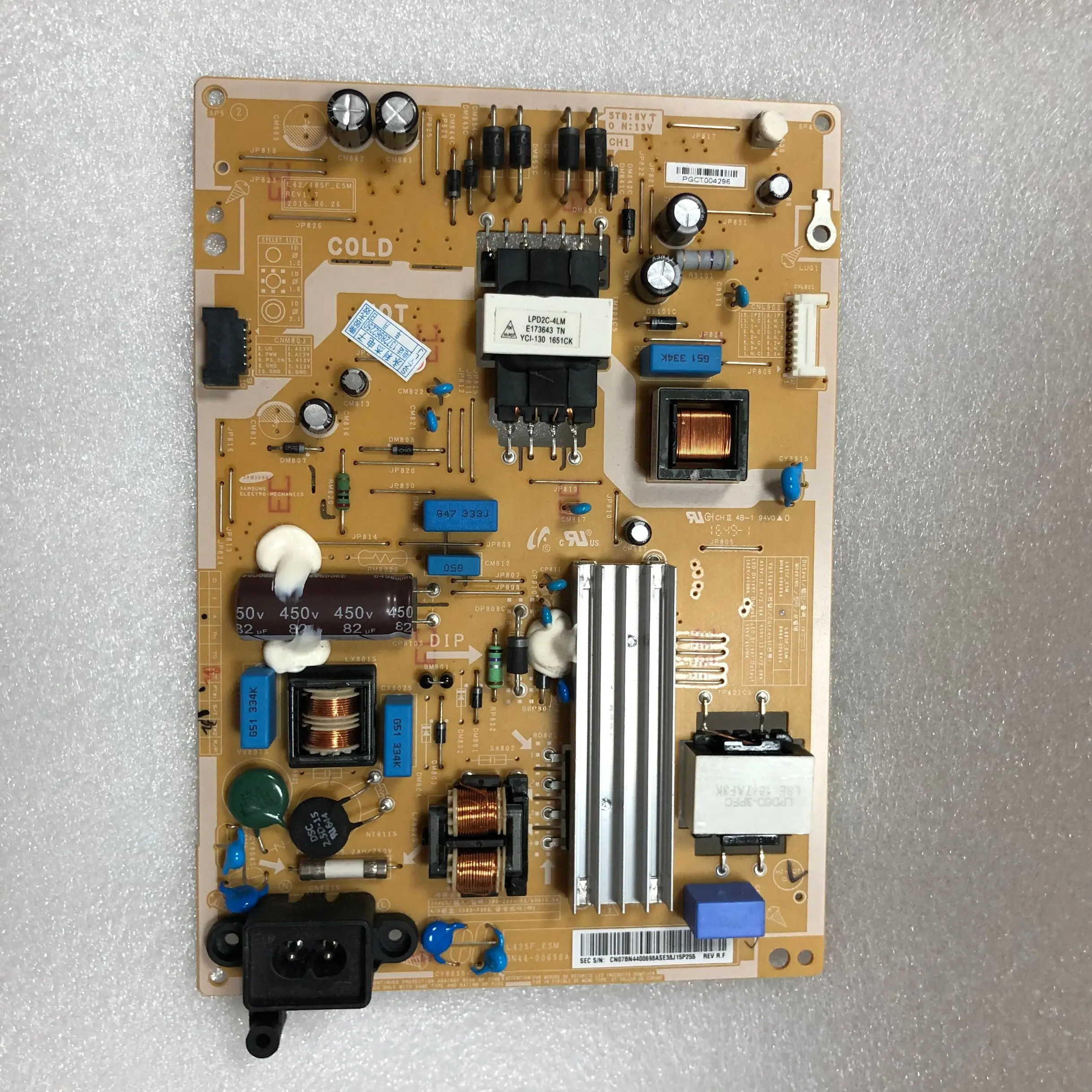 

100% тест для платы питания UE40H5000AK L42SF-ESM BN44-00698A