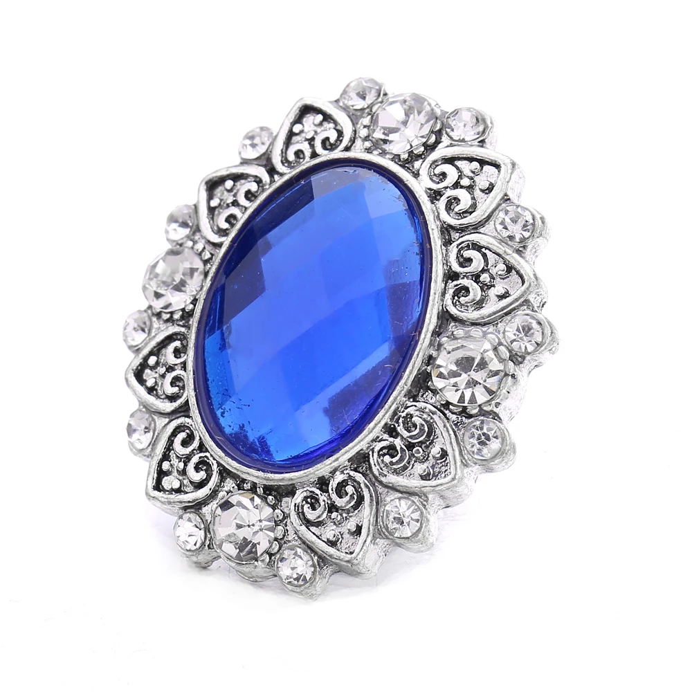20pcs High Quality Rhinestone Heart Flower 18mm Metal Snap Buttons DIY Charms Button Jewelry