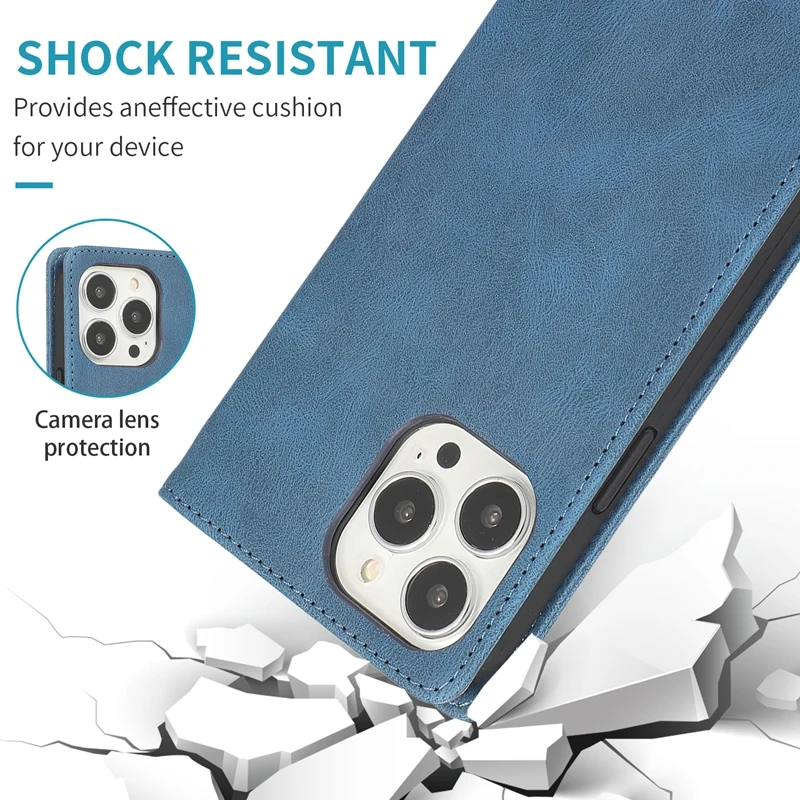 iPhone 16 Pro Max 16e PU 가죽 지갑 케이스 iPhone 15 14 Plus 14 13 12 11 XR XS MAX 7 8 Plus 용 강력한 자기 플립 커버