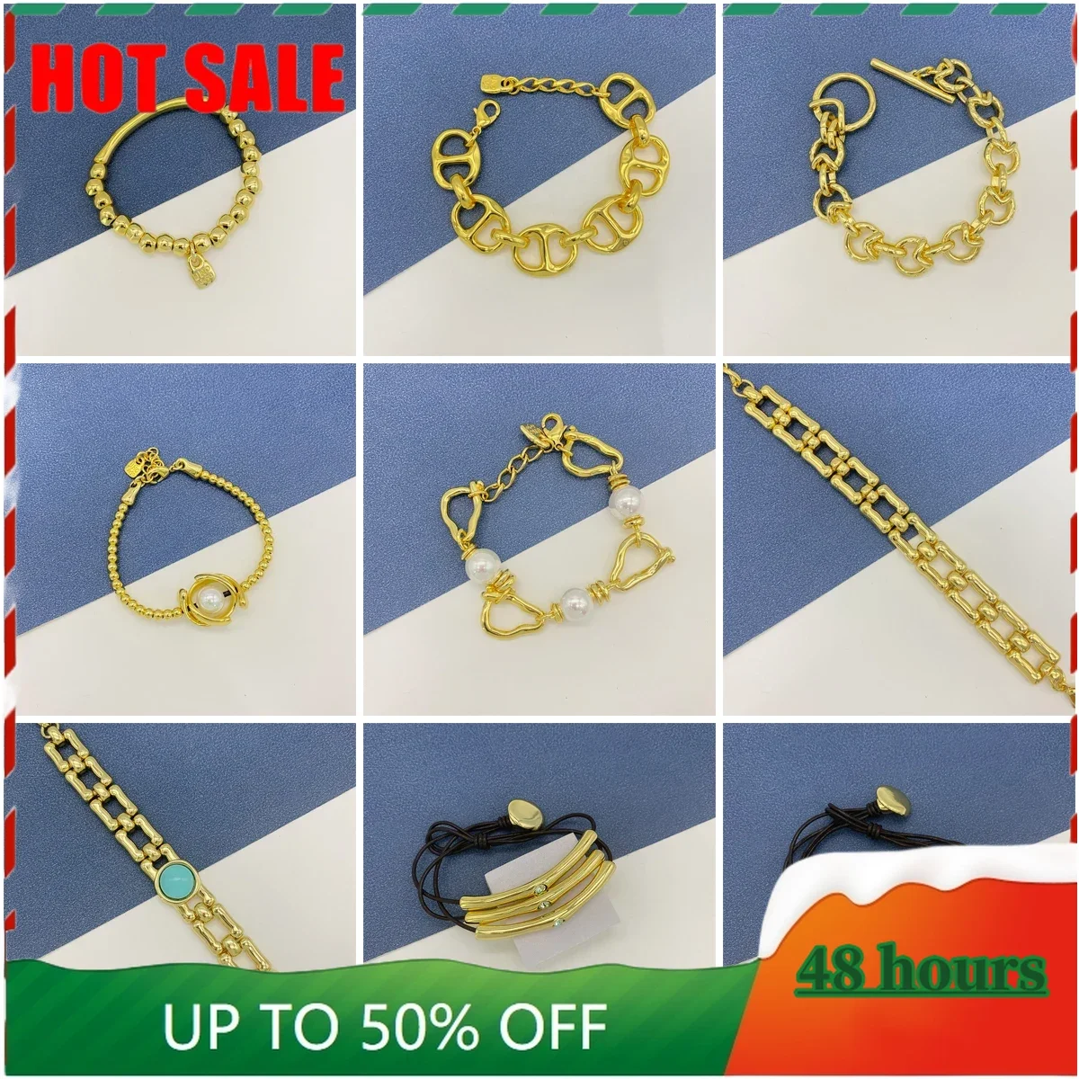 Pulsera DE Perlas DE Color Dorado DE 14 квилаты, Brazalete DE Nicho DE тела, популярная joyeria, модный подарок, UNO DE 50, Nine