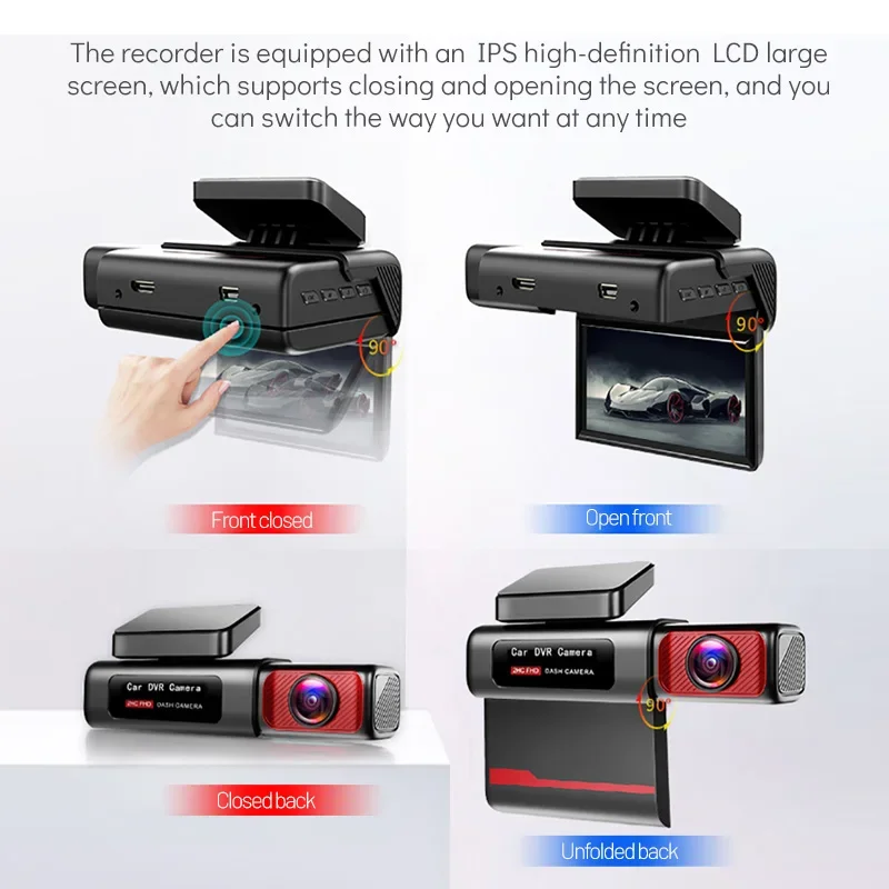 DOXINGYE Ǯ HD ڵ DVR ī޶, 3K Ʈ ڵ  ڴ, 170 ,  ߰ ð, G-  ķ, 1600P