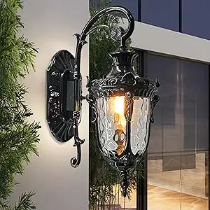 Outdoor Wall Mounted Lantern Light Fixture Sconce Black Exterior Corridor Entry