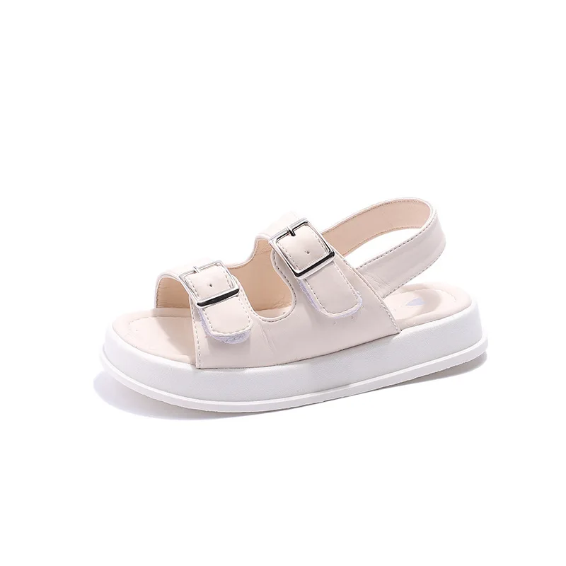

2023 Summer Children Sandals Little Princess Soft Anti-slip Shoes Kids Breathable Leather Beach Sandals