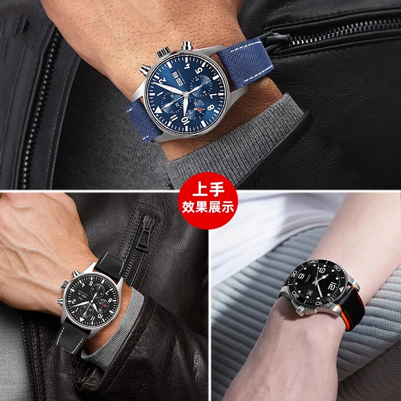 Vibrant Multi-Color Nylon Rubber Watch Strap Bracelet for Men - Available in Various Sizes