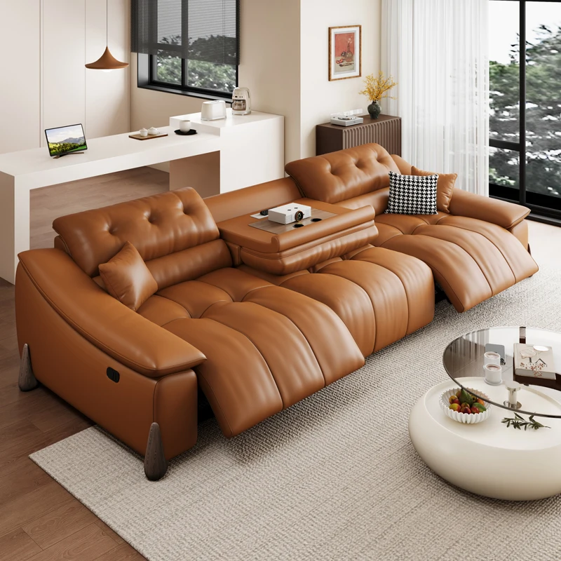 Electric Italian Sofas Minimalist Leather Multifunctional Sofa