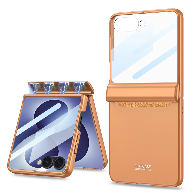 Magnetic Hinge All-included Protective Matte Hard Phone Case with Outer Screen Guard