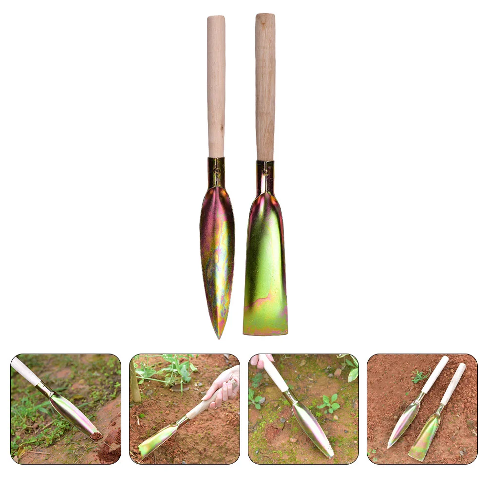2 Pcs Small Flower with Wooden Handle Garden Tool Plant Electric Household Planting Child Gardening