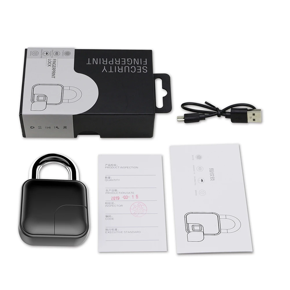 Tuya Fingerprint Padlock Portable Keyless Smart Padlock Waterproof USB Rechargeable Bluetooth-compatible for Indoor Outdoor