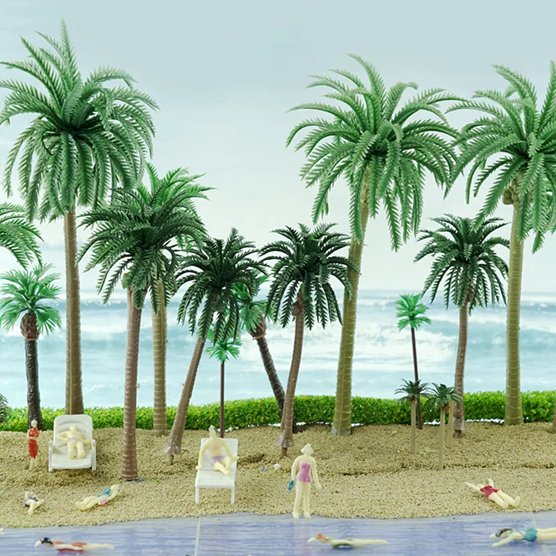 7-16cm Palm Tree Scale Miniature Architecture Plastic Toys DIY Model Making HO N OO Scale for Scenery 5