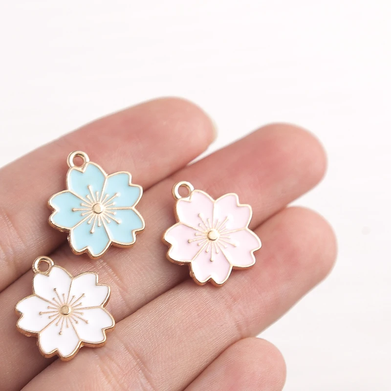 10 teile/los Bunte Emaille Blume Charms für Schmuck Machen Legierung Pflanze Baum Sonnenblumen Charms Anhänger für DIY Halsketten Ohrringe – Detail 9
