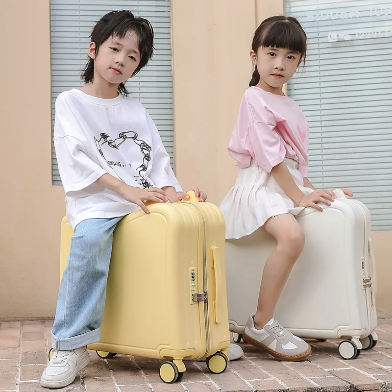 2024 New Suitcase Kids Can Sit and Ride Rolling Luggage Cabin Carry on Travel Bags Trolley Case 20