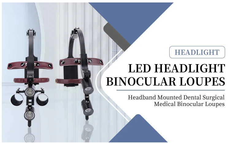 

2 Battery Dental Headlight 2.5X 3.5X Surgical Loupes 2 LED Gernaral Surgery Dentistry Dentist Tools Binocular Magnifying Glass
