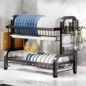 Étagère de rangement pour vaisselle de cuisine, égouttoir superposé pour armoires, vaisselle, comptoirs, étagères de tri et de rangement 1