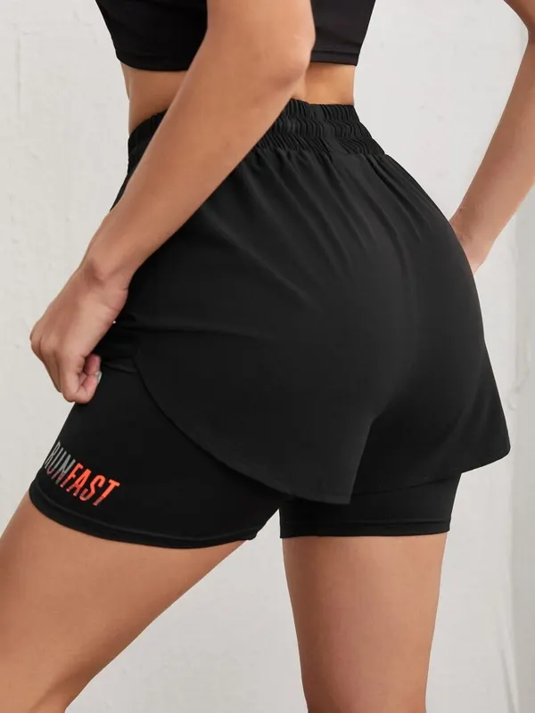 Women' High Rise Yoga Shorts With Elastic