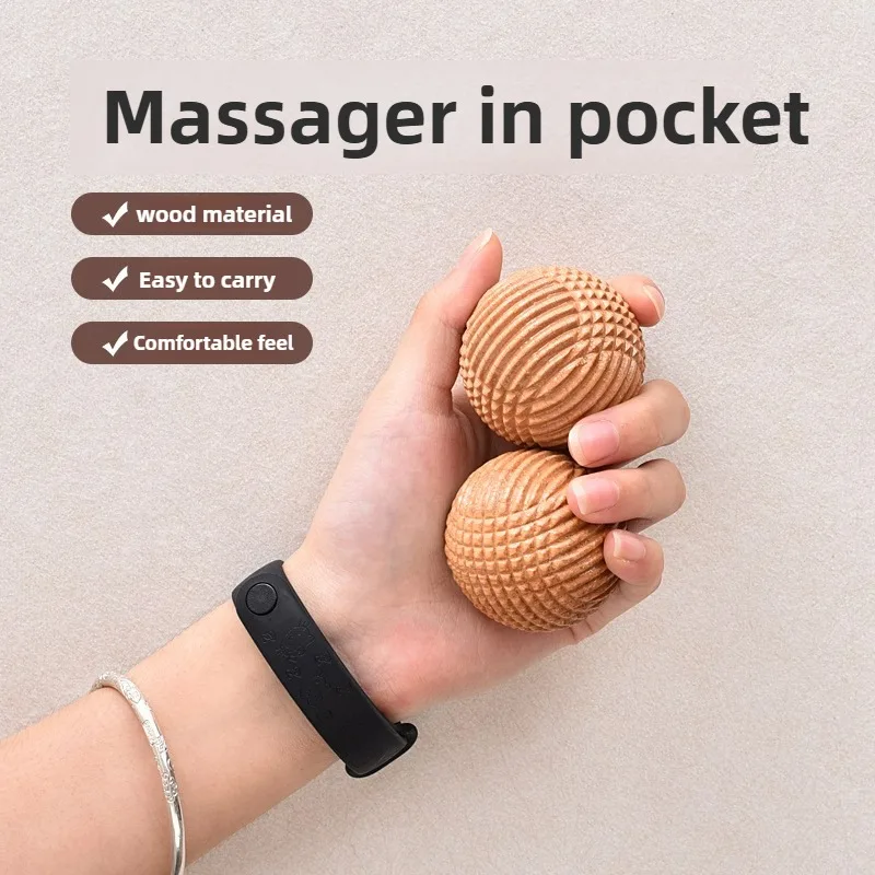 Solid Wood Massage Ball for Muscle Relief and Grip Enhancement