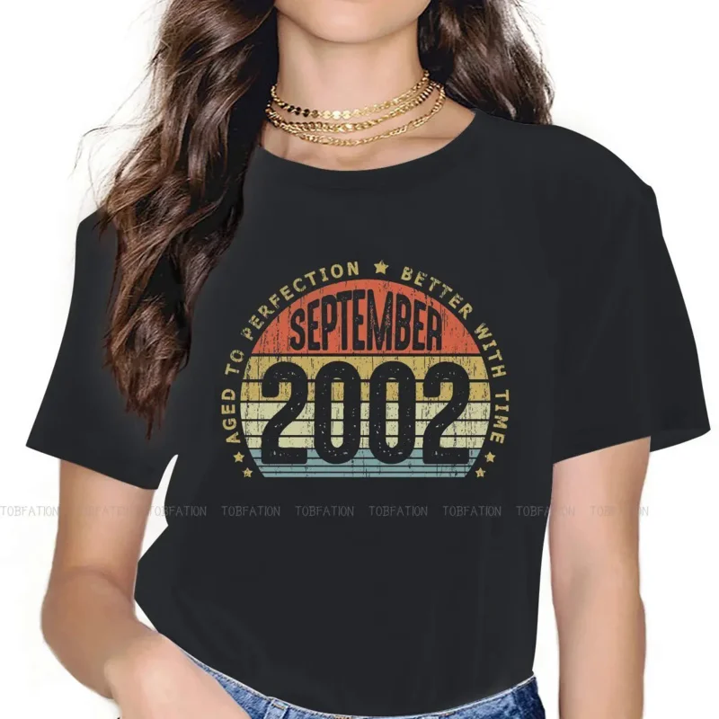 

VintageSeptemberONeckTShirt2002202220YearsOldPureCottonBasicTShirtWoman'sTopsNewDesignOversized