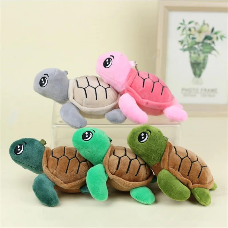 5 Colour Size 14CM Cartoon Marine Animal Large Turtle Key Chain Stuffed Toy Small Pendant Keychain Bag Ornaments