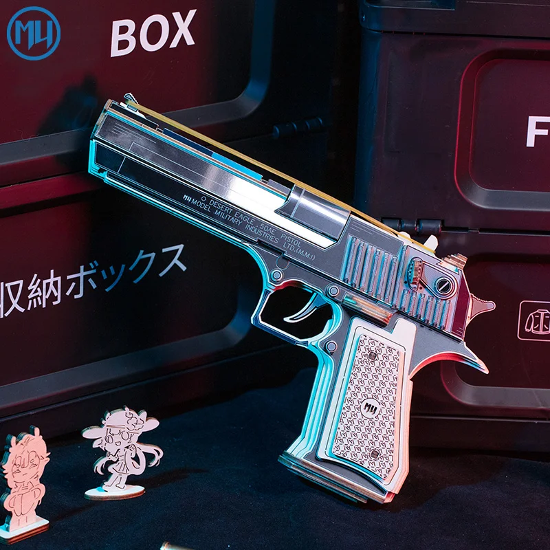 MY Desert Eagle 3D jigsaw puzzle wooden block model simulation rubber band Toy Gun Children Boys 5