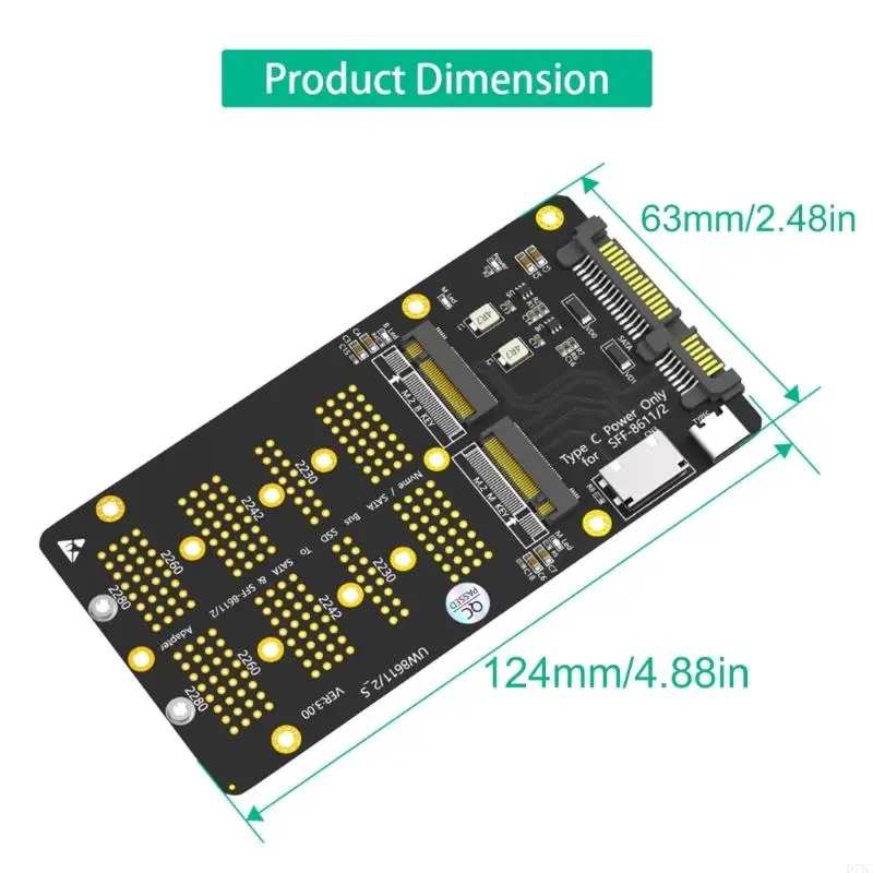 D7YC M.2 SATA3 to SATA3 and M.2 NVME to SFF-8611 Interfaces Conversion Card for PC