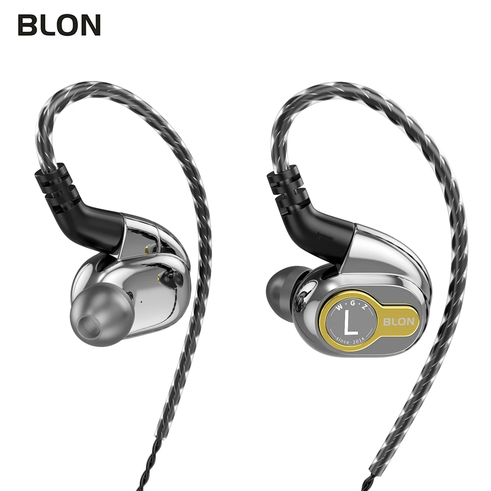 

BLON BL-05 HIFI In Ear Earphones 10mm Biology Fiber Diaphragm Driver Monitors Earbuds Wired Headphones High Dynamic Headset