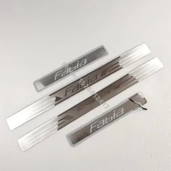 Enhanced Car Accessories Door Sill Scuff Plates Threshold Protectors Stickers - Welcome Pedal (Silver)