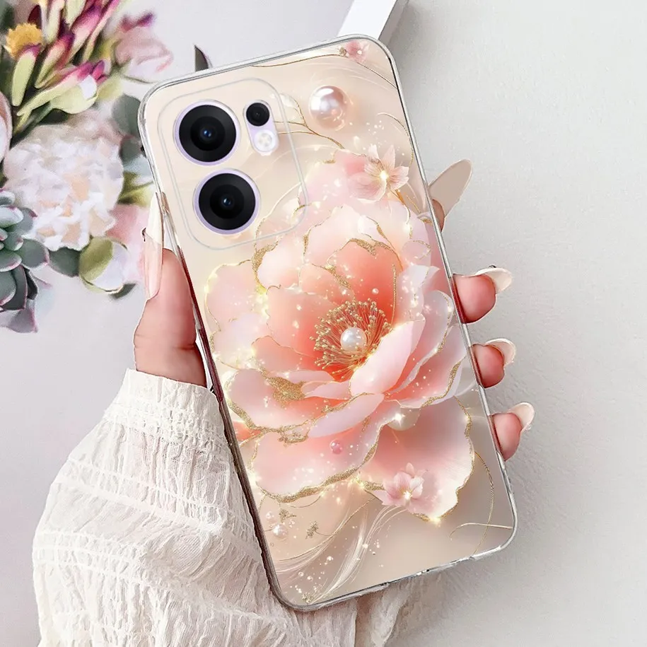 Clear TPU Silicone Soft Phone Case with Floral Design