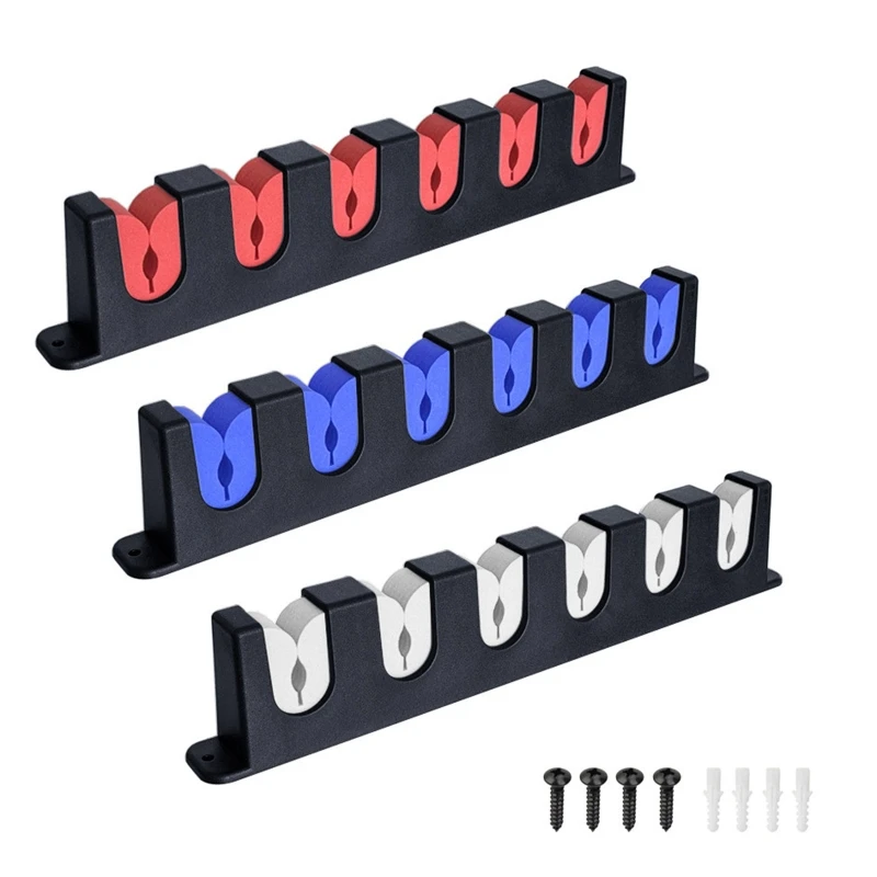 6-Rod Fishing Rod Holders Wall-mounted Pole Rack Horizontal Rod Stand for Garage Cabin and Basement Fishing Accessories fishing rod holder fishing rod bracket fishing rod support fishing rod rest fishing gear accessories