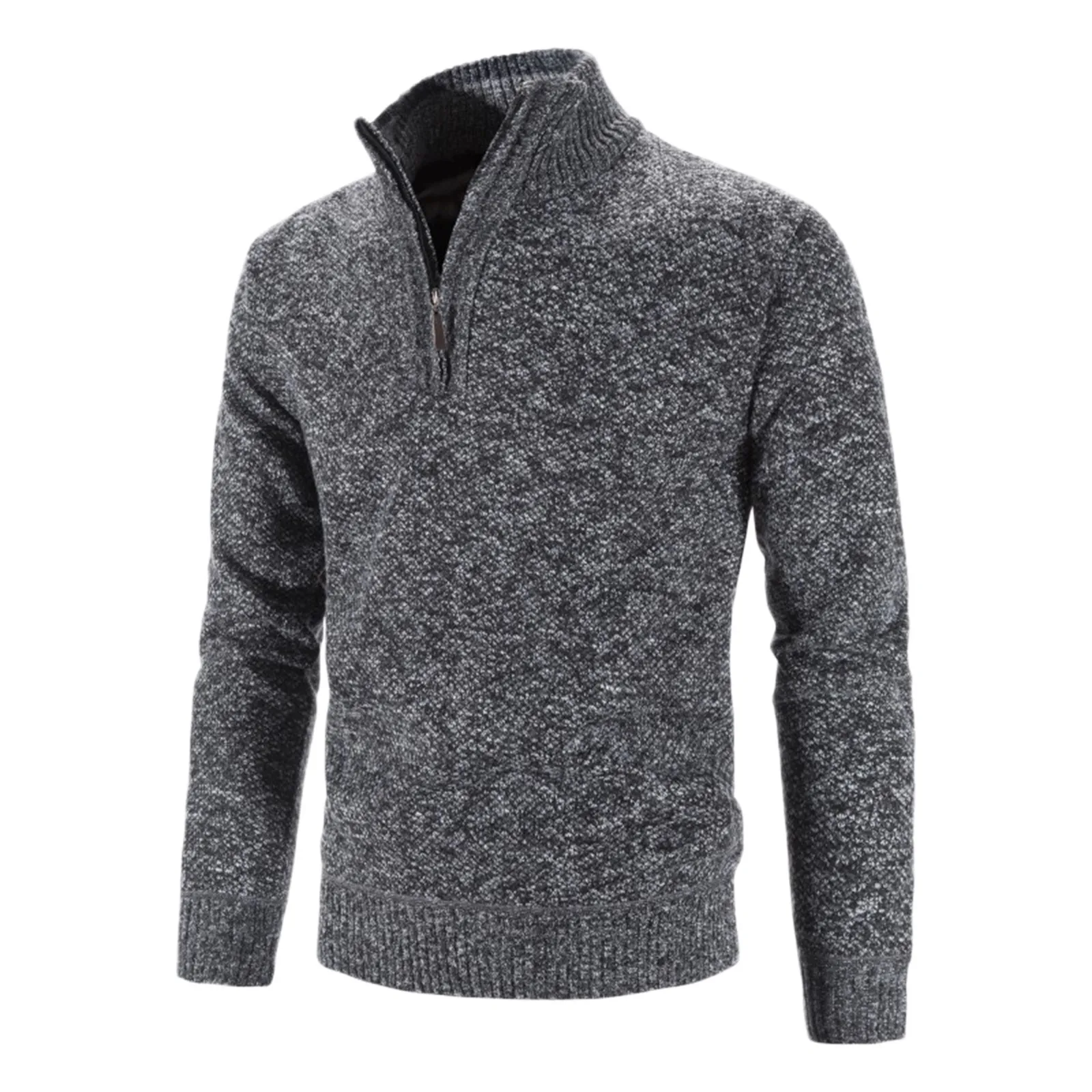 Thick Sweater Men's Half Turtleneck Zipper