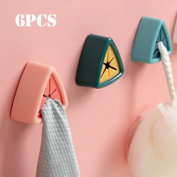 3/6pcs 수건 선반 걸이 접착제 걸레 홀더 주방 걸레 청소 도구 훅 랙 수건 보관 클립 가제트