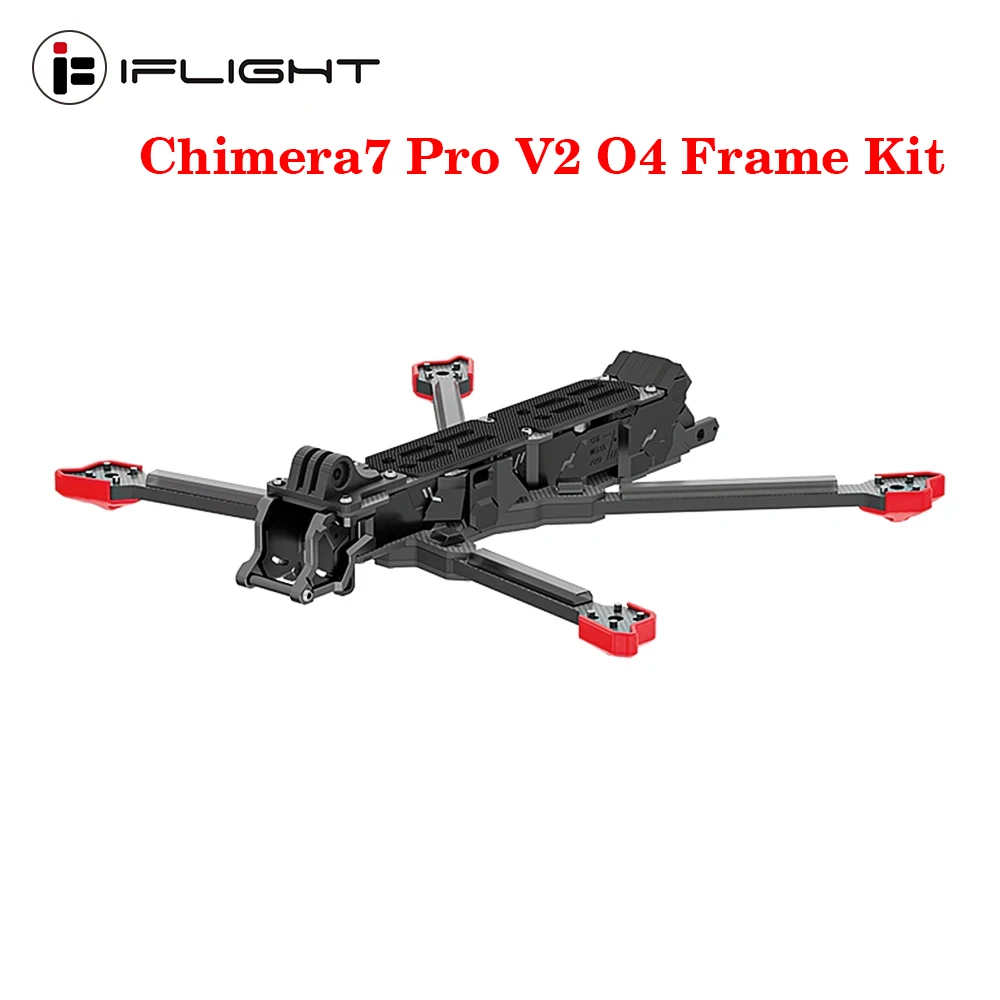 Vue détaillée du cadre carbone DeadCat 327mm du kit châssis iFlight Chimera7 Pro V2 O4 pour DJI O4.