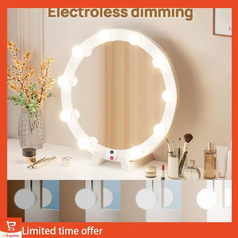 LED Vanity Lights For Mirror USB Vanity Lights With 10 Dimmable Bulbs Adjustable 3 Color Makeup Mirror Might Bulb