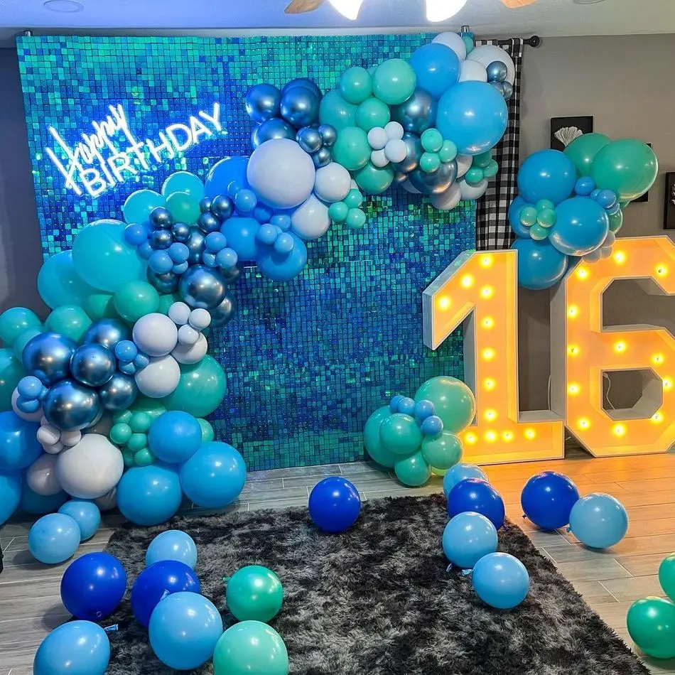 

8Pcs Shimmer Wall Backdrop Square Sequin Panels for Valentine's Decorations Birthday Wedding Bachelorette Party Backdrop